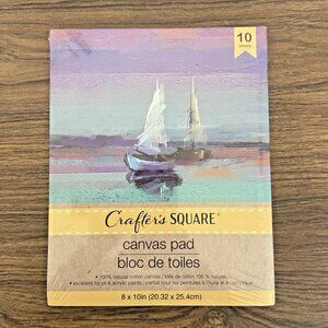 Crafter's Square 8 x 10 in Canvas Pad 10 Sheets 100% Cotton Great Oil & Acrylic